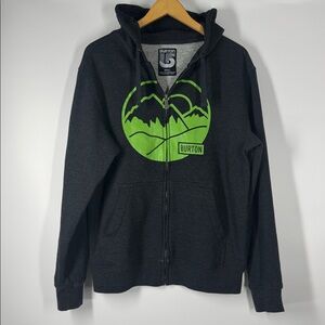 Burton Mens Full Zip Lightweight Landscape Print Graphic Hoodie Small